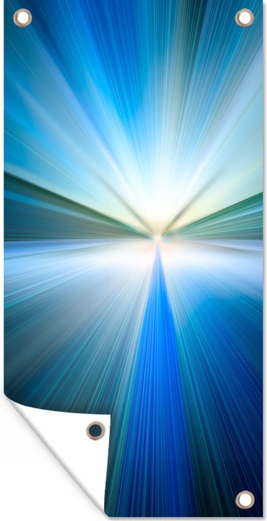 MuchoWow 30x60 cm Outdoor-Poster Gartendeko Sichtschutz Garten Poster für den Garten Abstraktes Bild mit blauem Schimmer