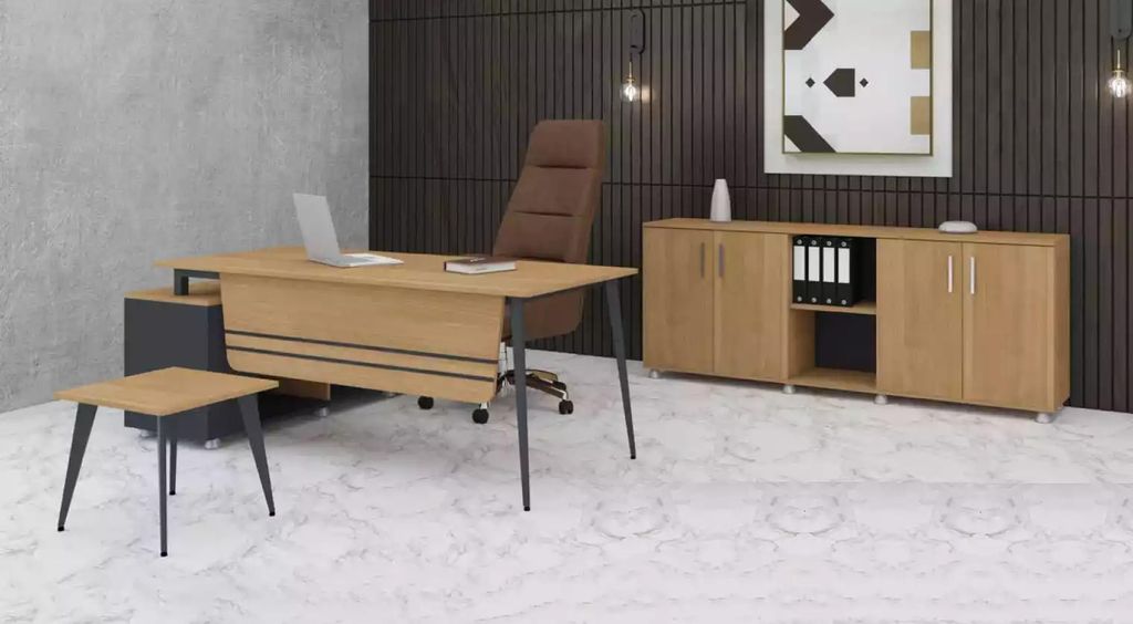 Arbeitszimmer Set Neu Couchtisch Modern Design Holz Eckschreibtisch 3 tlg