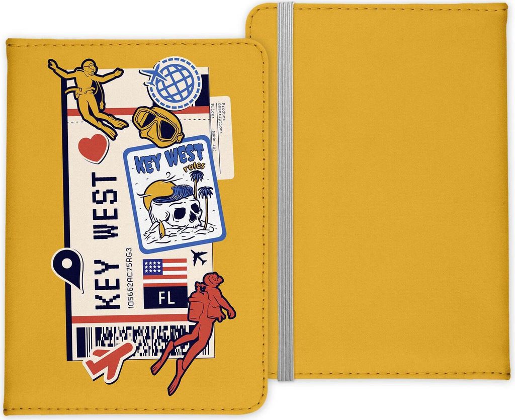 22Feels Key West Souvenir Reisepasshülle Organizer Reisen Gadgets Florida USA Urlaub Kunst-Leder Etui Cover Frauen Männer Kinder
