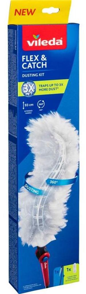 Vileda Flex & Catch, Staubwedel mit Federn, Weiß, Rot, Grau Produktbild 