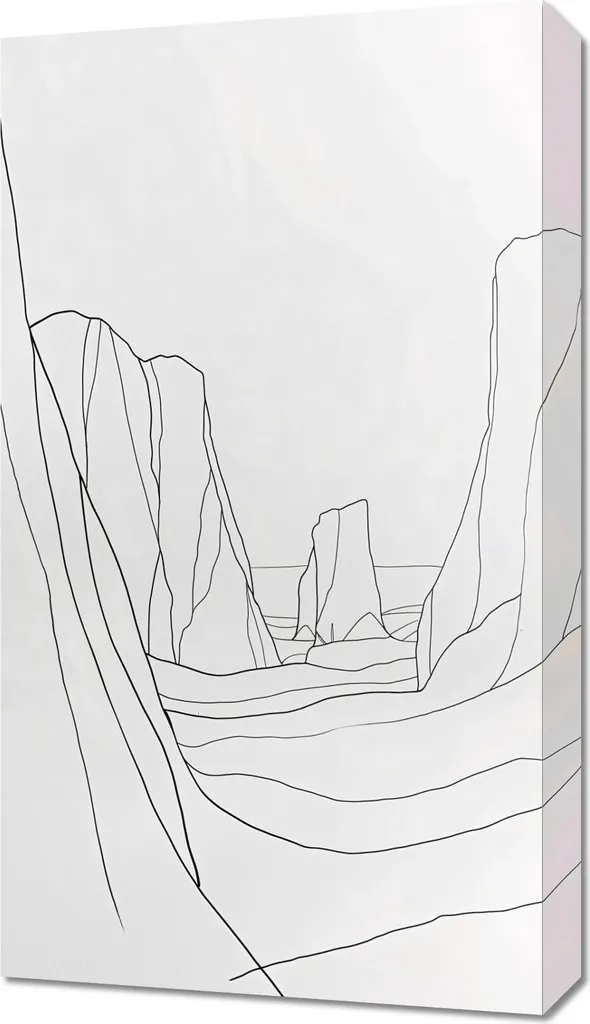 Cadre déco nature 40 x 70 cm Contours dans le paysage pour bureau chic
