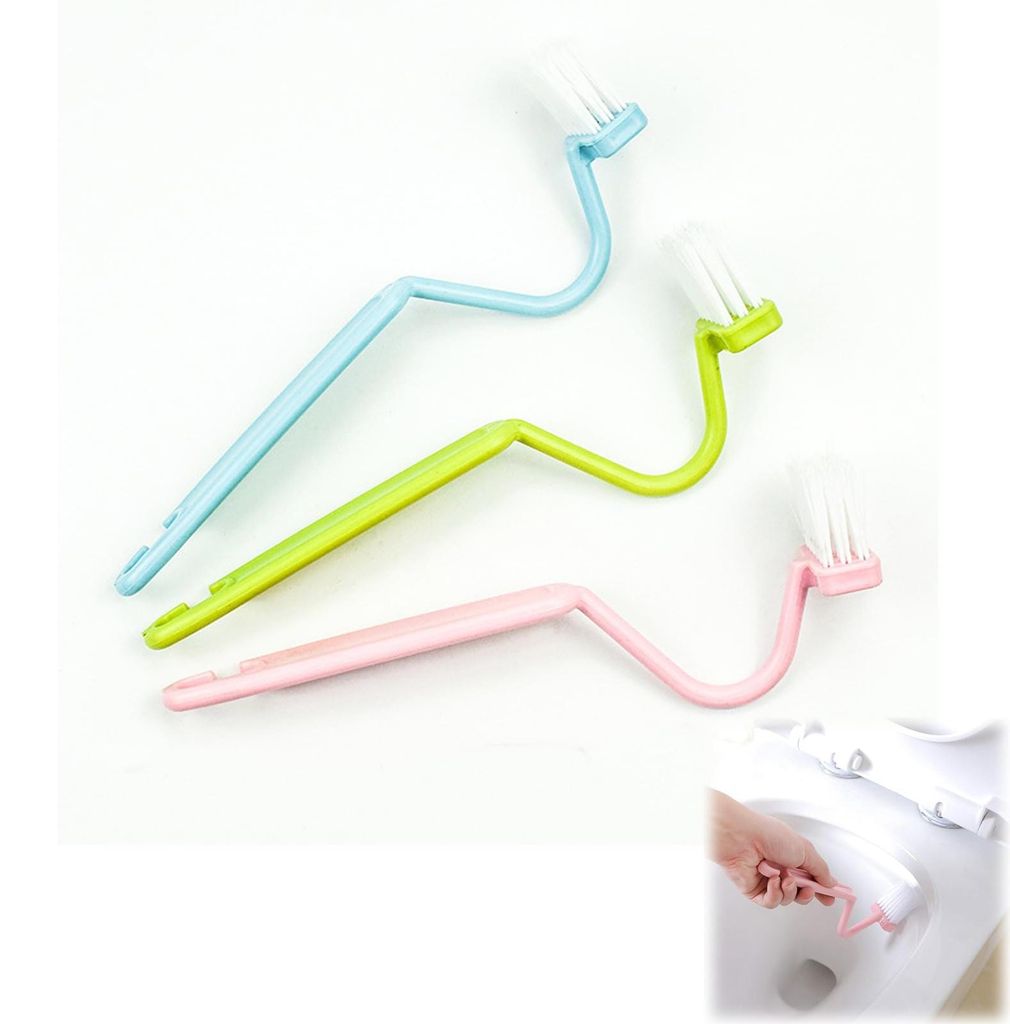 Set mit 3 Toilettenbürsten, Toilettenbürste mit Randreiniger, gebogene Toilettenbürste mit langem Griff, verbesserte Toilettenbürste für grün...