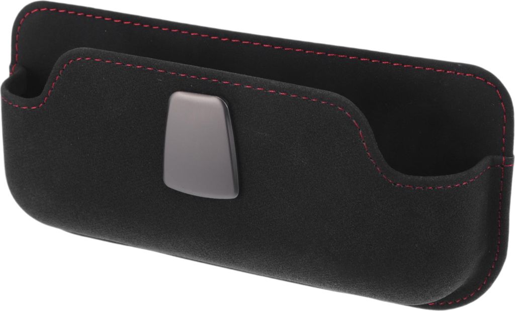 Auto-Sonnenbrillenetui Universelle Brillenhalter-Aufbewahrungsbox Wildleder, Zinklegierung Schwarz 18,5x8,7cm 1 Stück