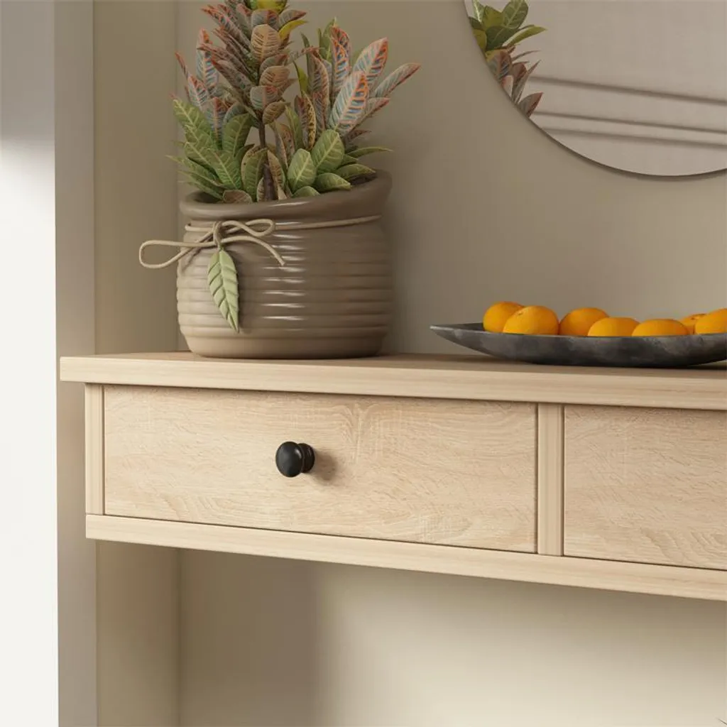 Étagère murale marron avec portes style moderne et loft, largeur 64 cm - 3