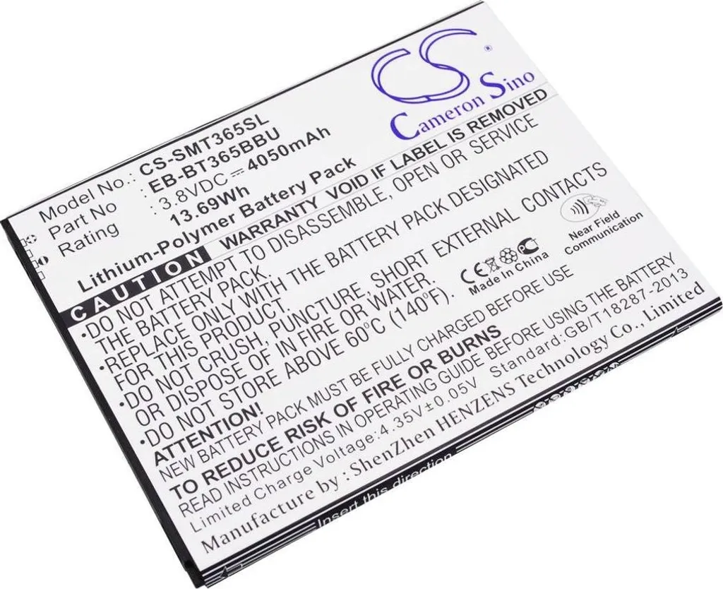 Batterie Samsung Galaxy Tab Active EB-BT365BBE pour SM-T360 et SM-T365
