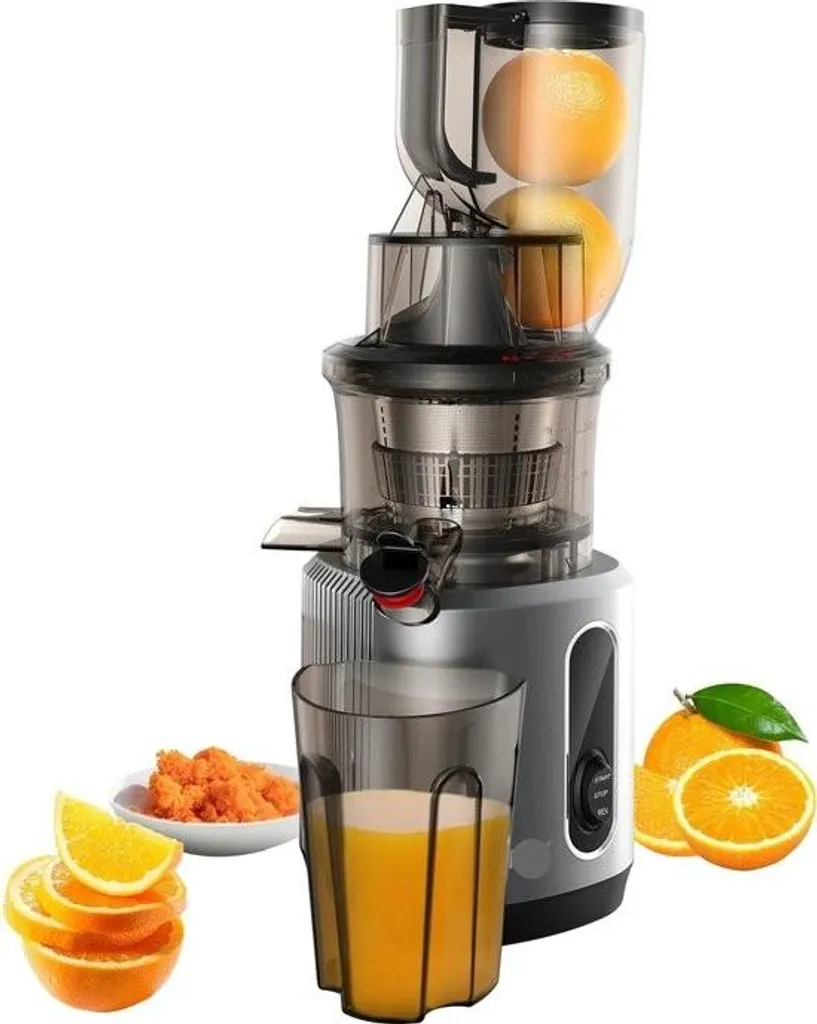 Extracteur de jus à mastication lente 200W - Goulotte XXL 75mm Grise