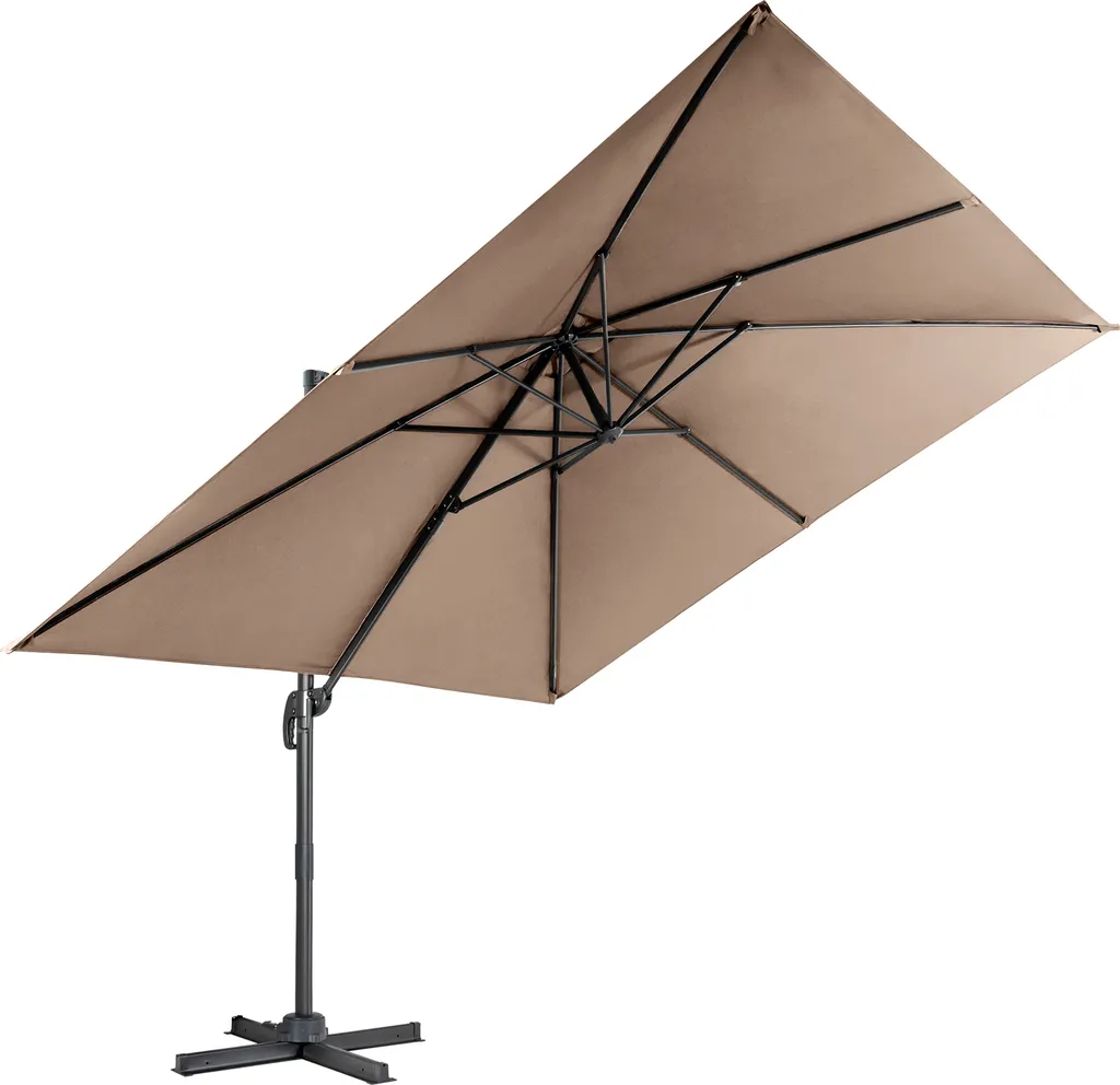 Parasol terrasse 300cm pour café et jardin, parasol de plage avec base