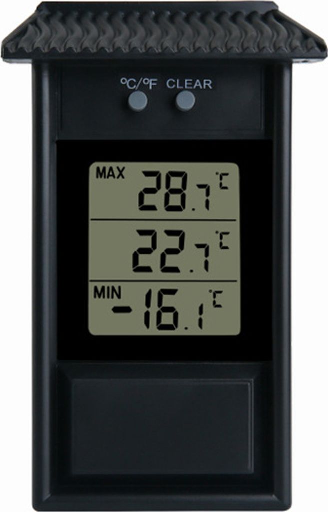 INF Elektronisches Thermometer für den Außenbereich Schwarz