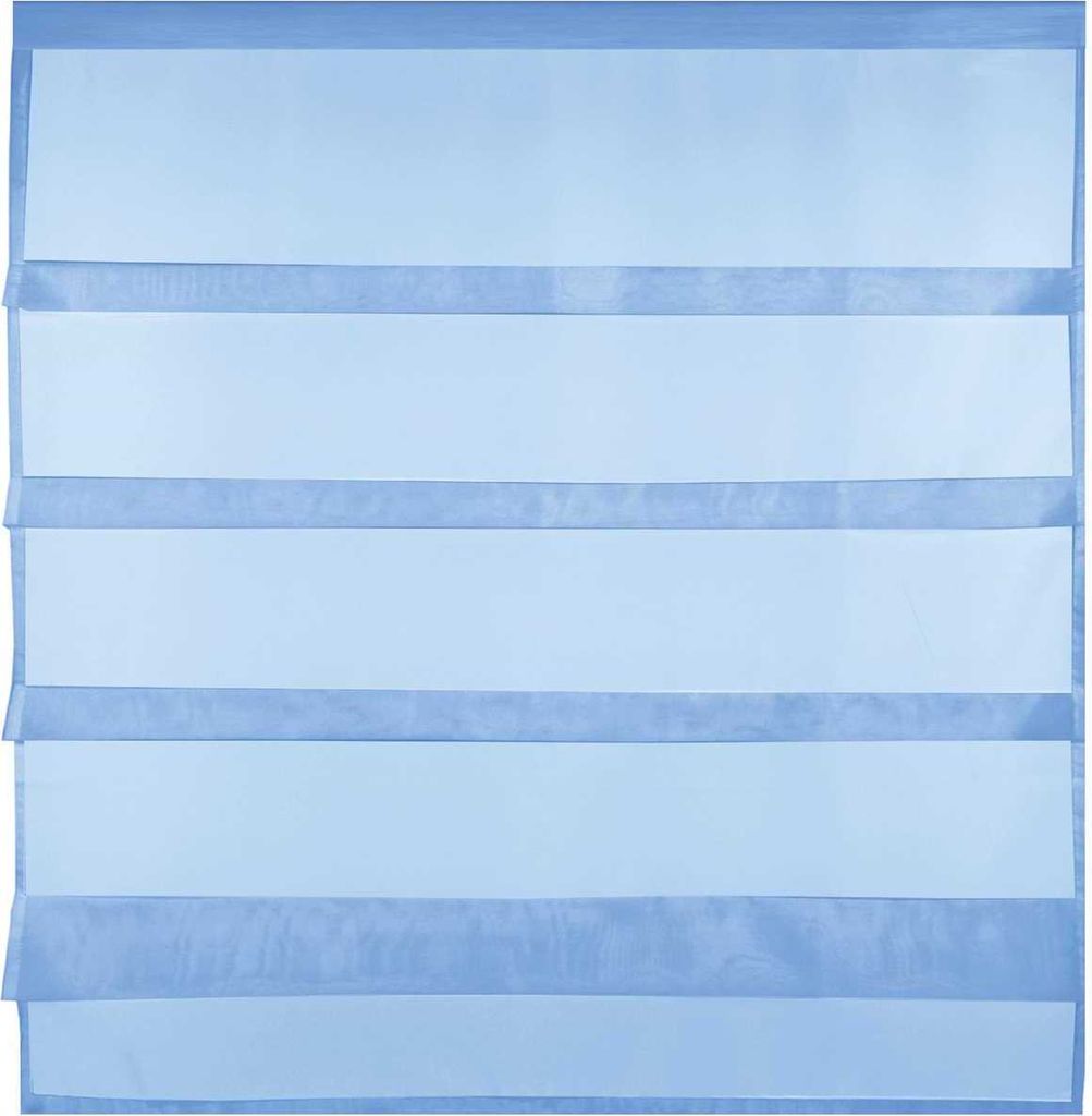 Gardine Raffoptik mit Stangendurchzug, Größe: 100x110cm, Farbe: Blau