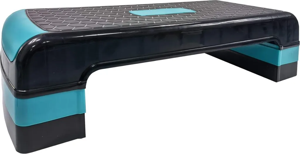 Rebecca Mobili Banc de Step Aérobic Réglable 10/15/20 cm Noir et Gris