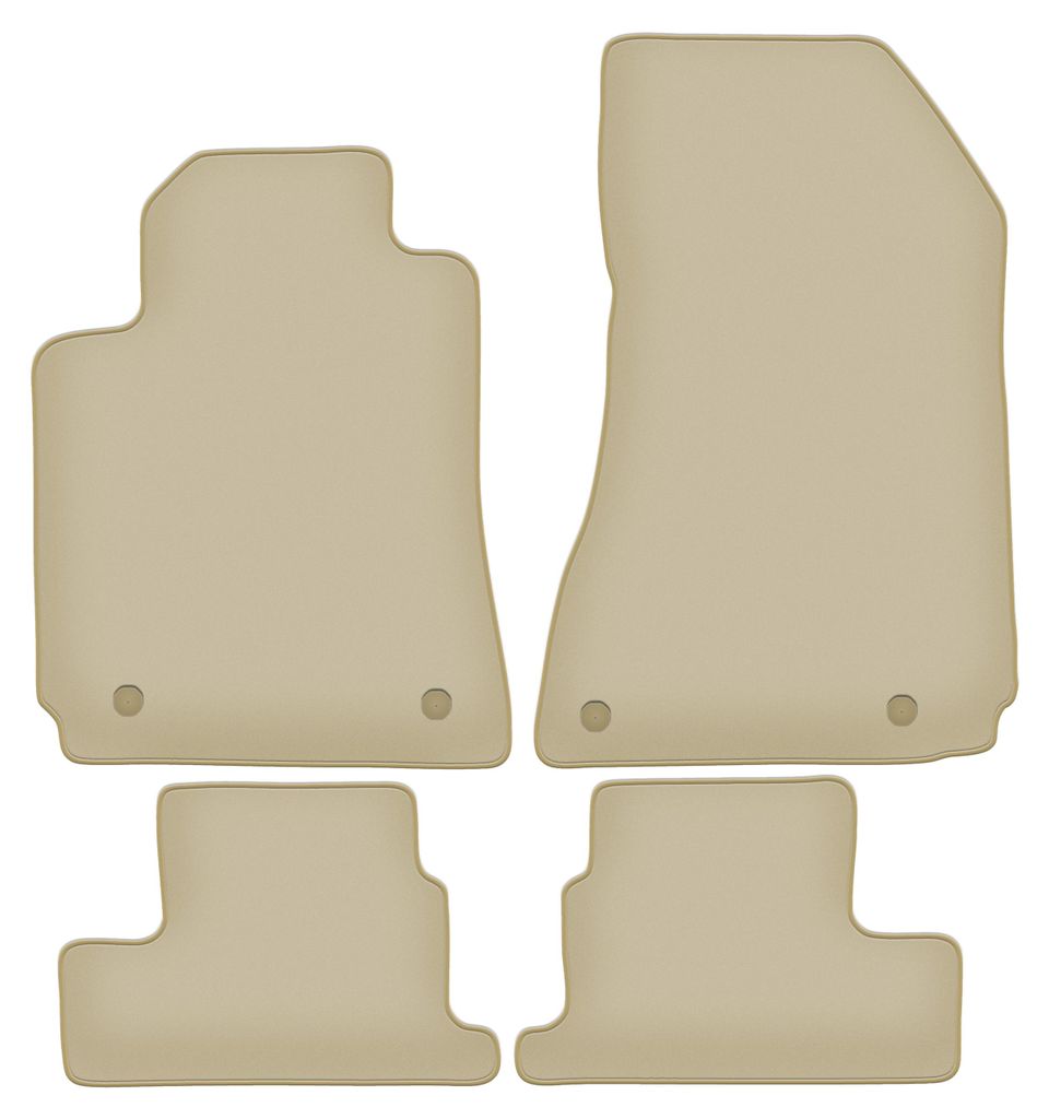 Velours-Fußmatten PREMIUM beige passend für Alfa Romeo Brera (2005-2010, Coupe) – mit Befestigungen – passgenau