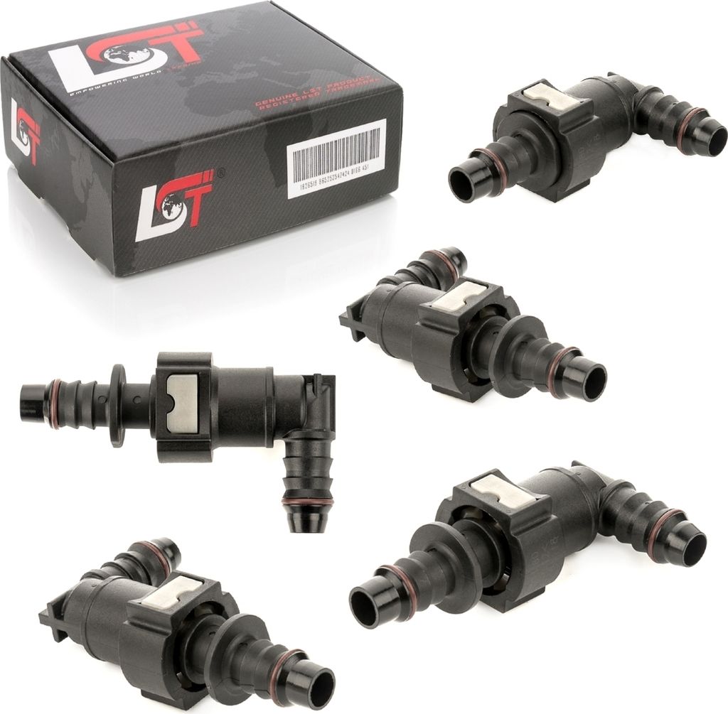 5x Schnellkupplung mit Gegenstück Set Kraftstoffleitung L-Stück 11,8 - 12 mm