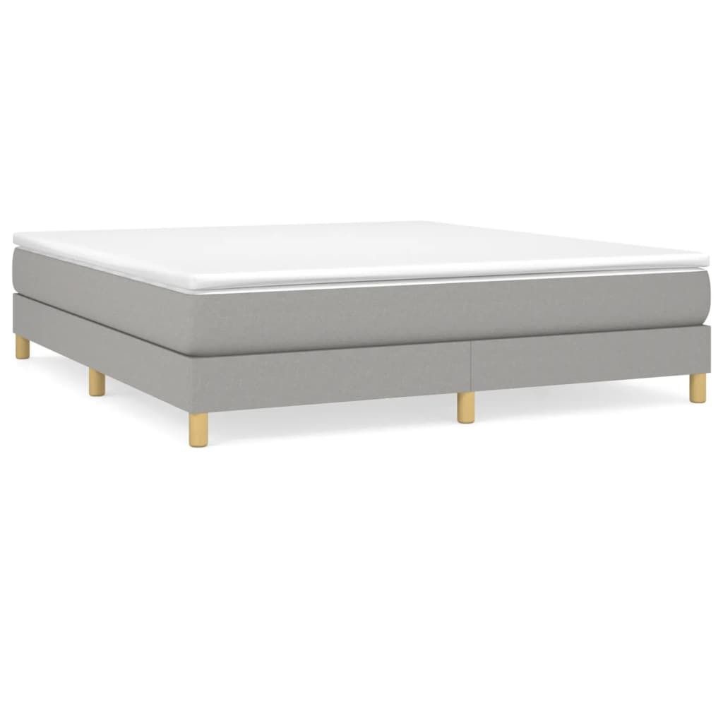 vidaXL Boxspringbett mit Matratze Hellgrau 180x200 cm Stoff