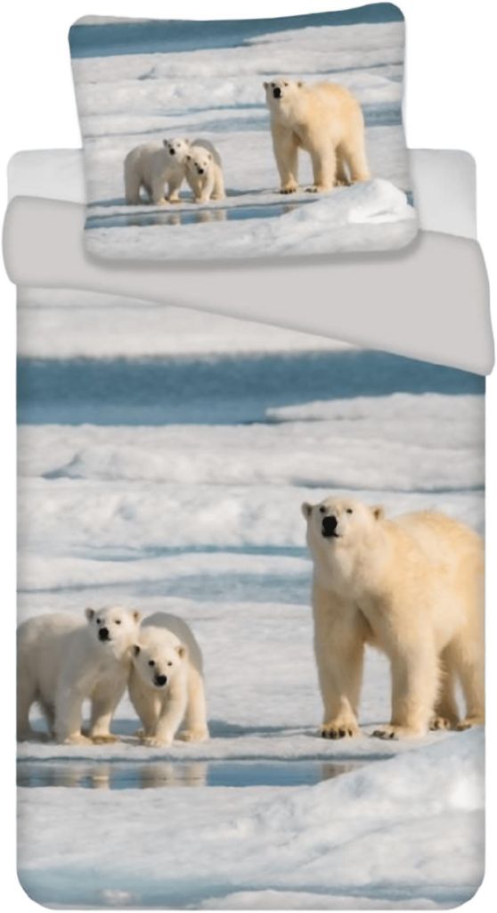 Komplet pościeli z misiem polarnym 135 x 200 cm 100% Zdjęcie produktu 