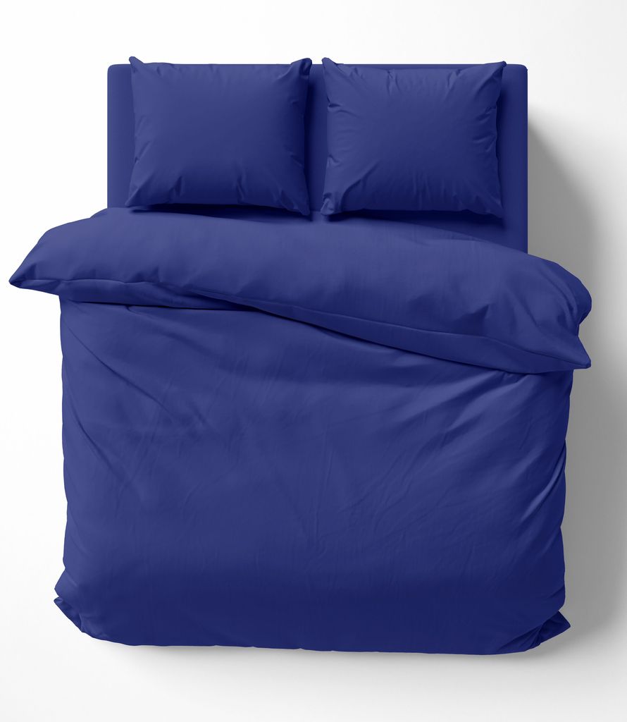 Uni Bettwäsche 200x220 cm dunkelblau Doppelbett Einfarbig Renforce Baumwolle
