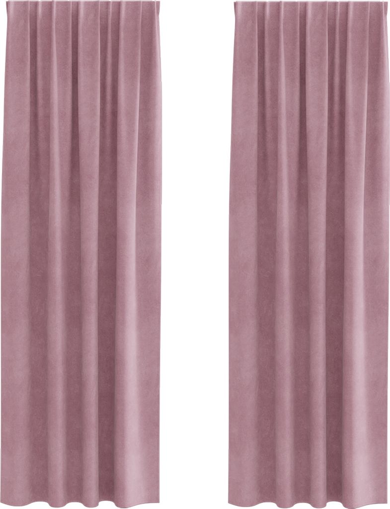 Möbel Verdunkelungsvorhänge mit Klettband 2 Stk. Dunkelrosa Samt - Gardinen & Vorhänge Neu62209