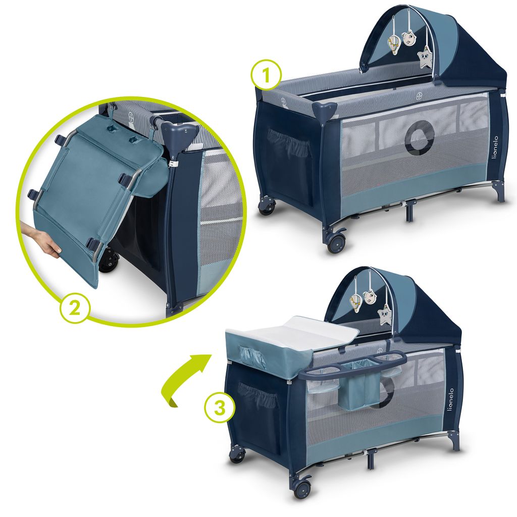 Lionelo Sven Plus 2in1 Baby Bett Laufstall Baby bis 15 kg Produktbild 5