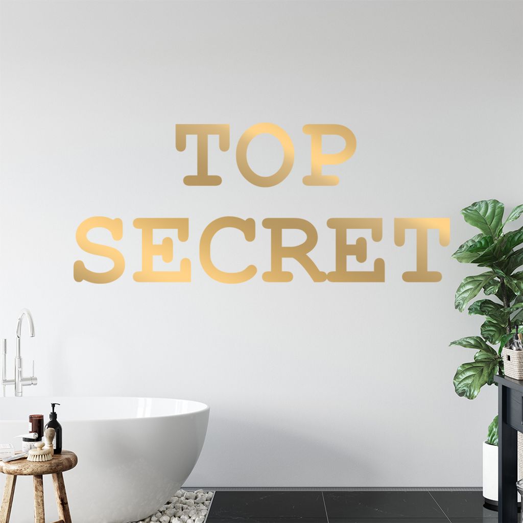 Top Secret Wandtattoo in 6 Größen - Wandaufkleber Wall Sticker - Dekoration, Küche, Wohnzimmer, Schlafzimmer, Badezimmer