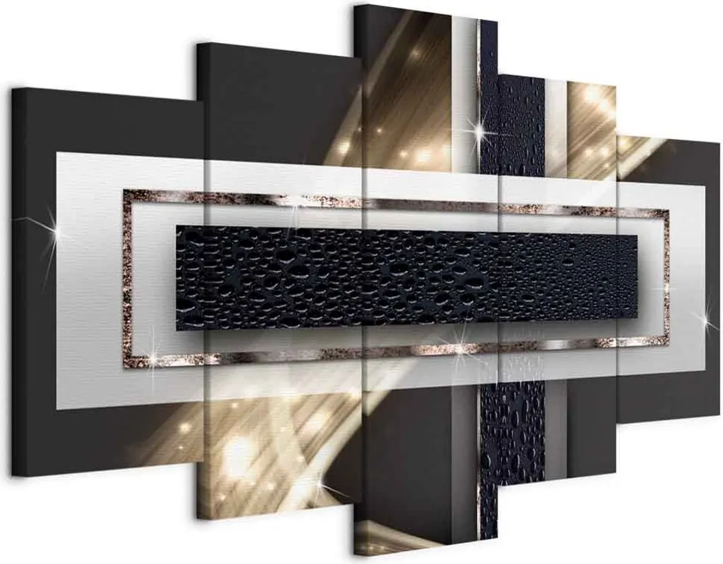 Arredamento Moderno: Quadro Astratto Tempesta Notturna 200x100 Murale