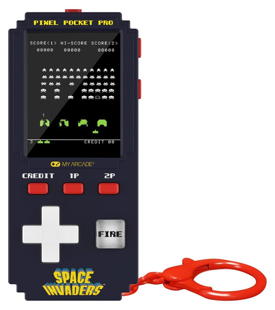 My Arcade Pixel Pocket Pro Space Invaders, Arkade, Schwarz, 5,08 cm (2"), Akku, AAA, 22,2 mm