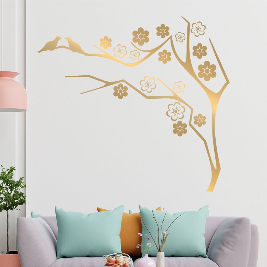 Zwei Vögel auf dem Ast Wandtattoo in 6 Größen - Wandaufkleber Wall Sticker - Dekoration, Küche, Wohnzimmer, Schlafzimmer, Badezimmer