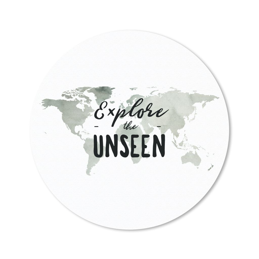 MuchoWow Mauspad Mousepad Weltkarte - Aquarell - Zitat 50x50 cm - Mousepads - Maus Mat - Pad - Mausunterlage - Vinyl