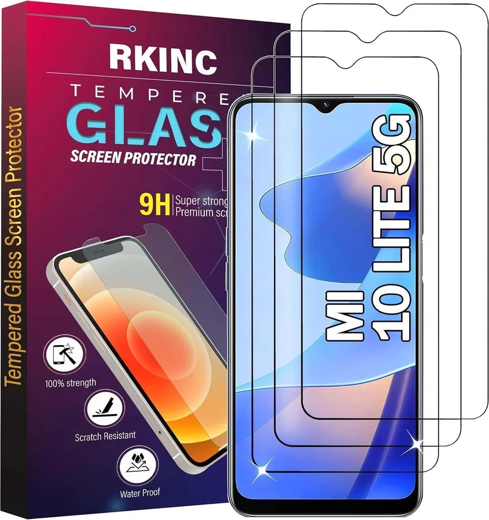 Pellicola Vetro Xiaomi Mi 10 Lite 5G - Protezione Schermo HD 3 Pack