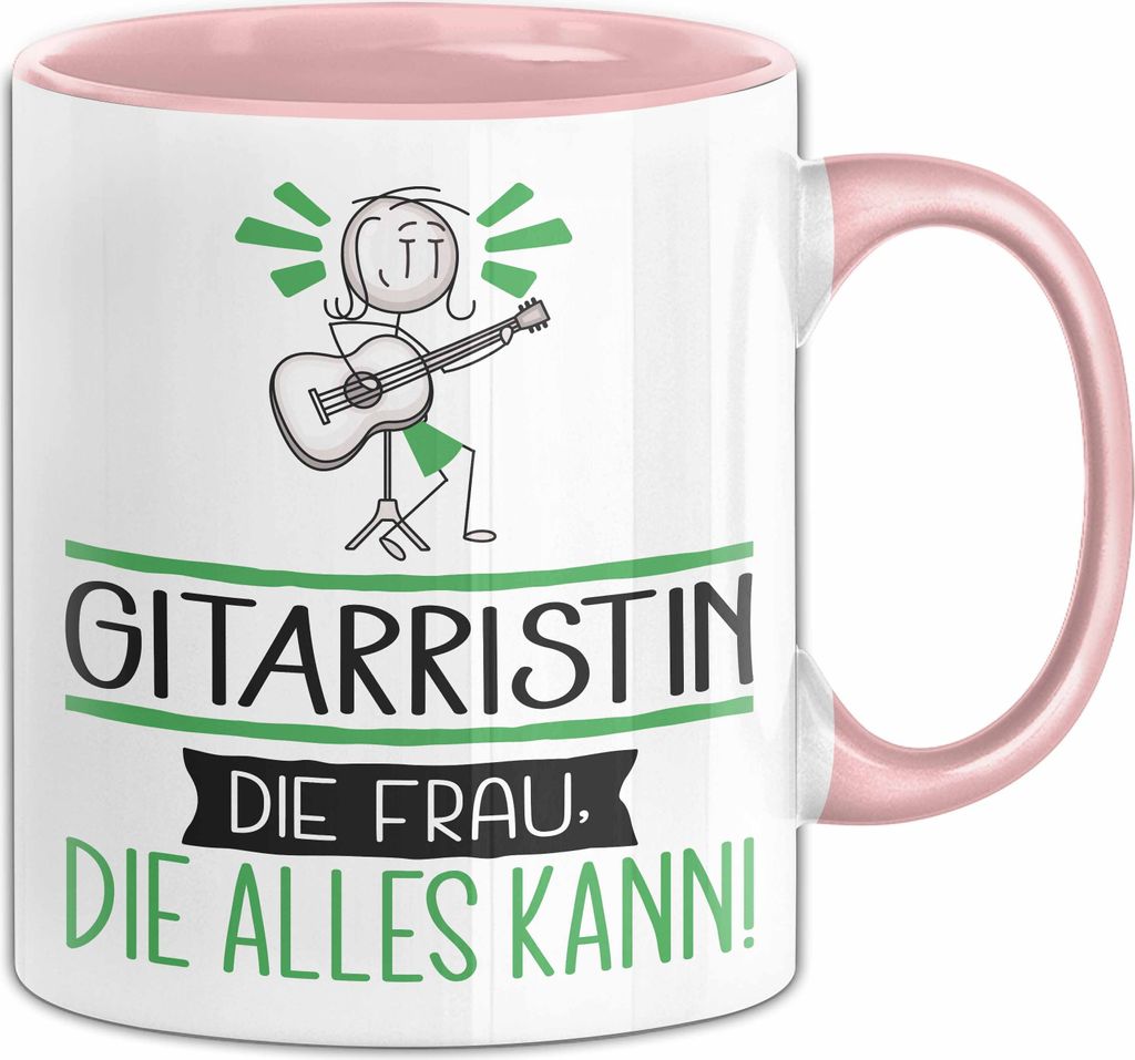 Gitarristin Geschenk Tasse Becher Die Frau Die Allen Kann Geschenkidee für eine Gitarristin Lustig (Rosa)