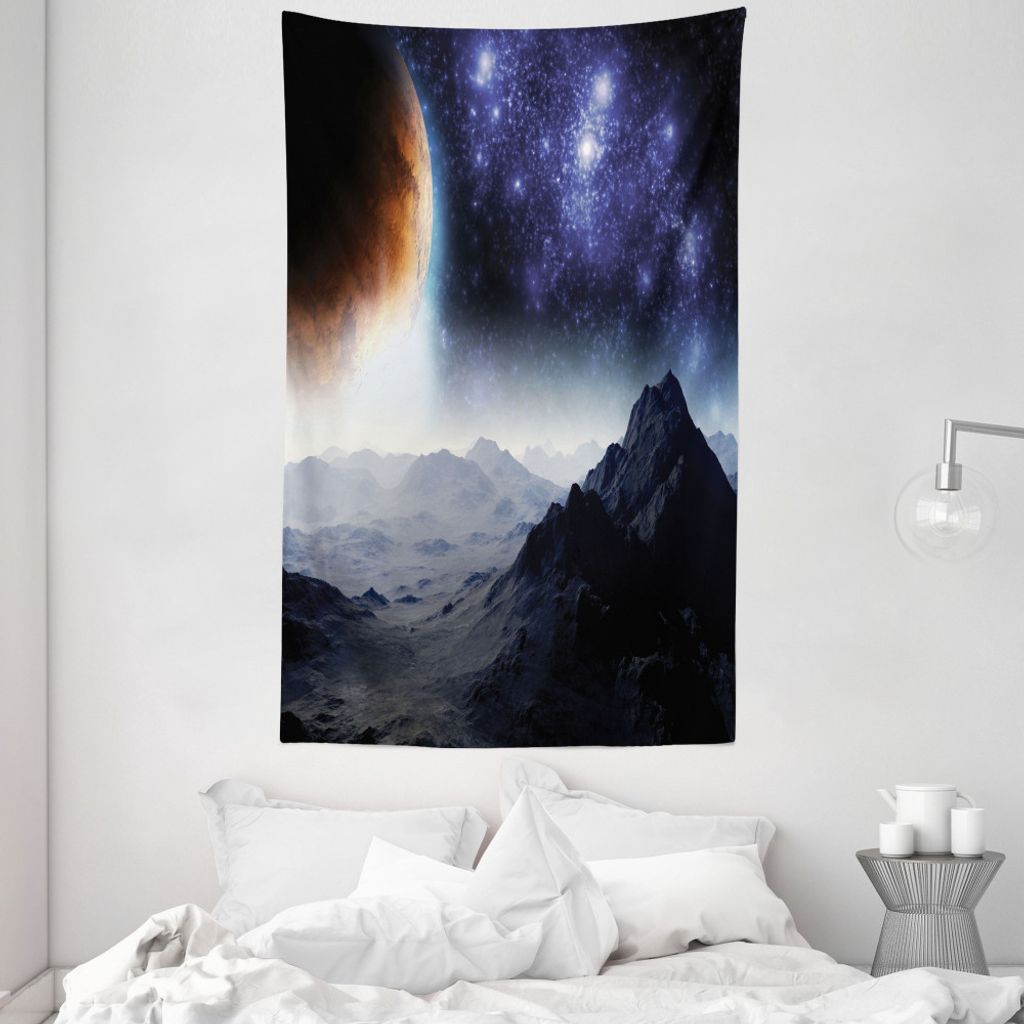 ABAKUHAUS Galaxis Wandteppich und Tagesdecke, Science Fiction Natur aus Weiches Mikrofaser Stoff Waschbar ohne Verblassen Digitaldruck, 140 x 230 c...