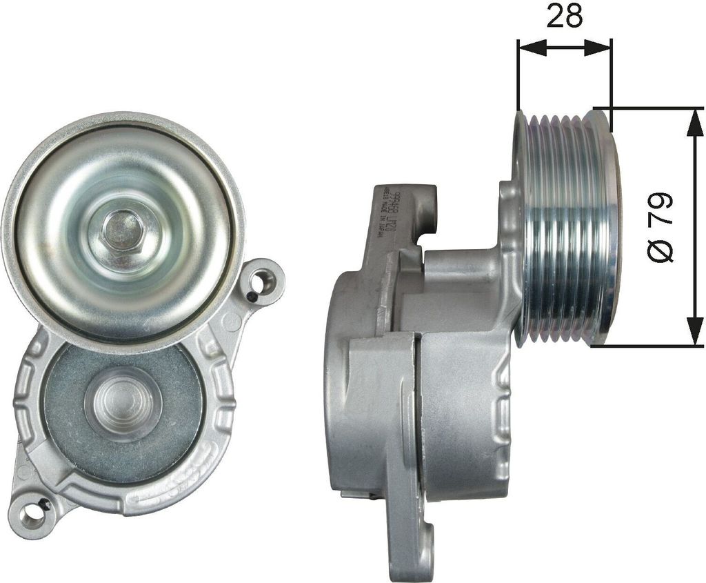 GATES T39284 Spannrolle Keilrippenriemen 79mm für MAZDA 3 Produktbild 