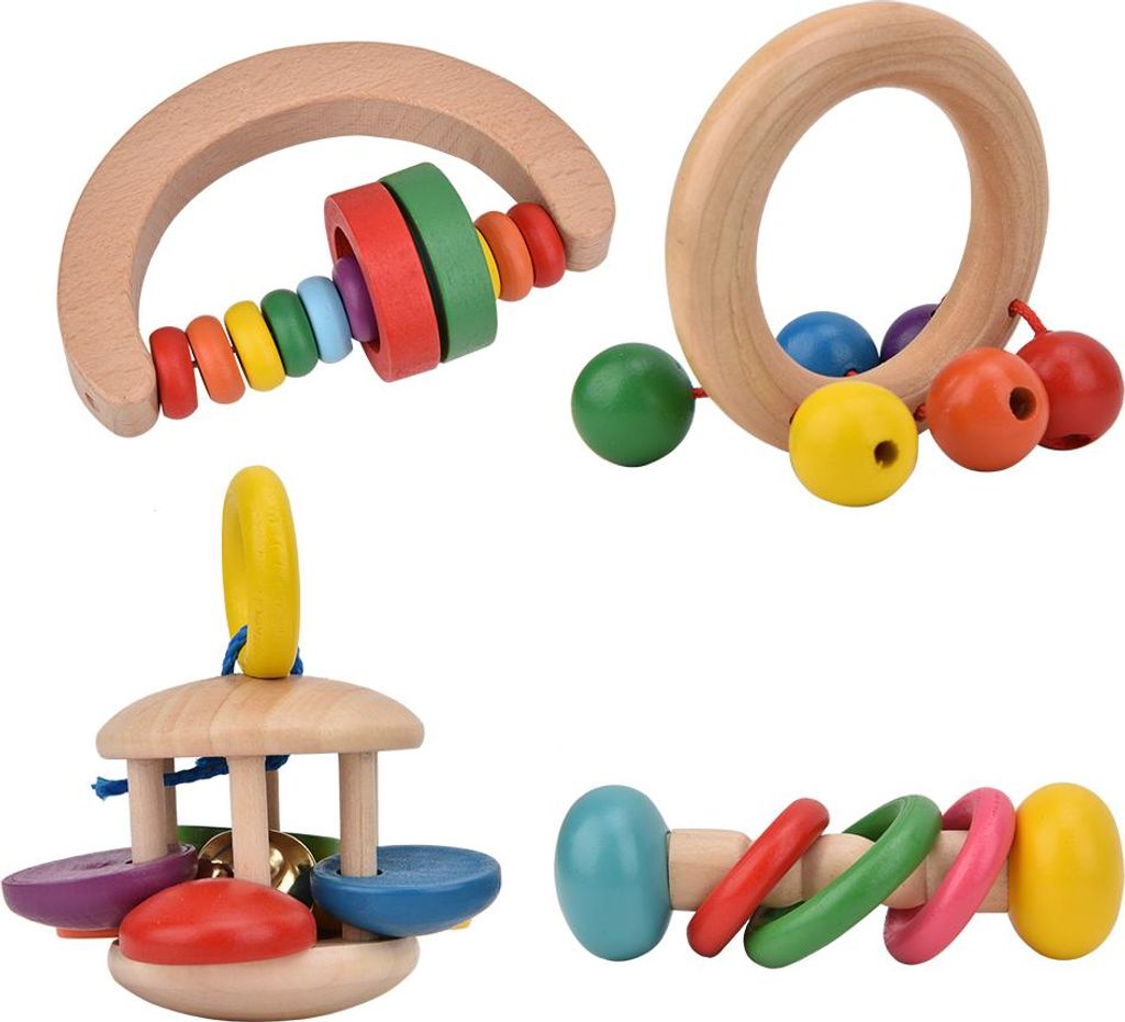 Frühe Bildungsspielzeug, Lernspielzeug farbenfrohe Baby -Rassel -Sets, Mädchenjunge für Neugeborene 3 + Jahre