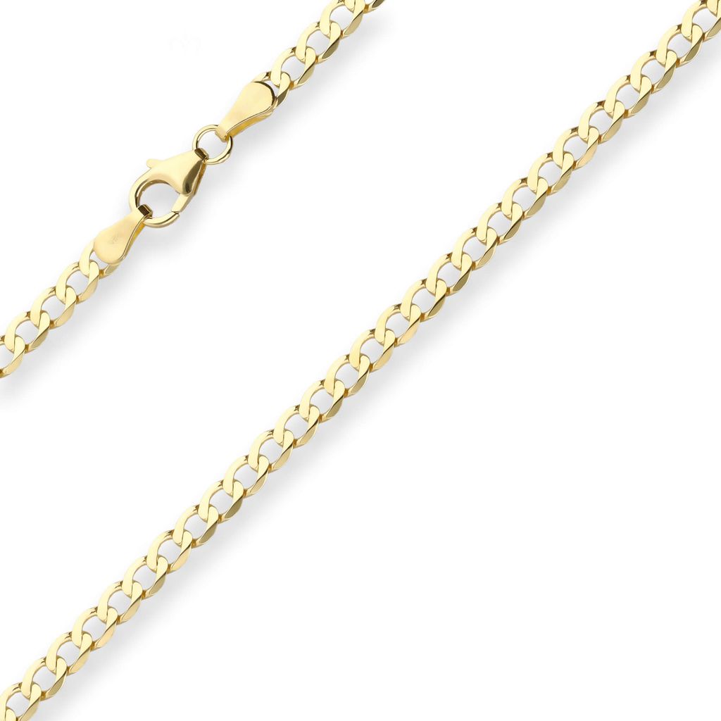 3,3mm Armband Panzerkette weit Goldarmband Armschmuck aus 585 Gold Gelbgold 19cm