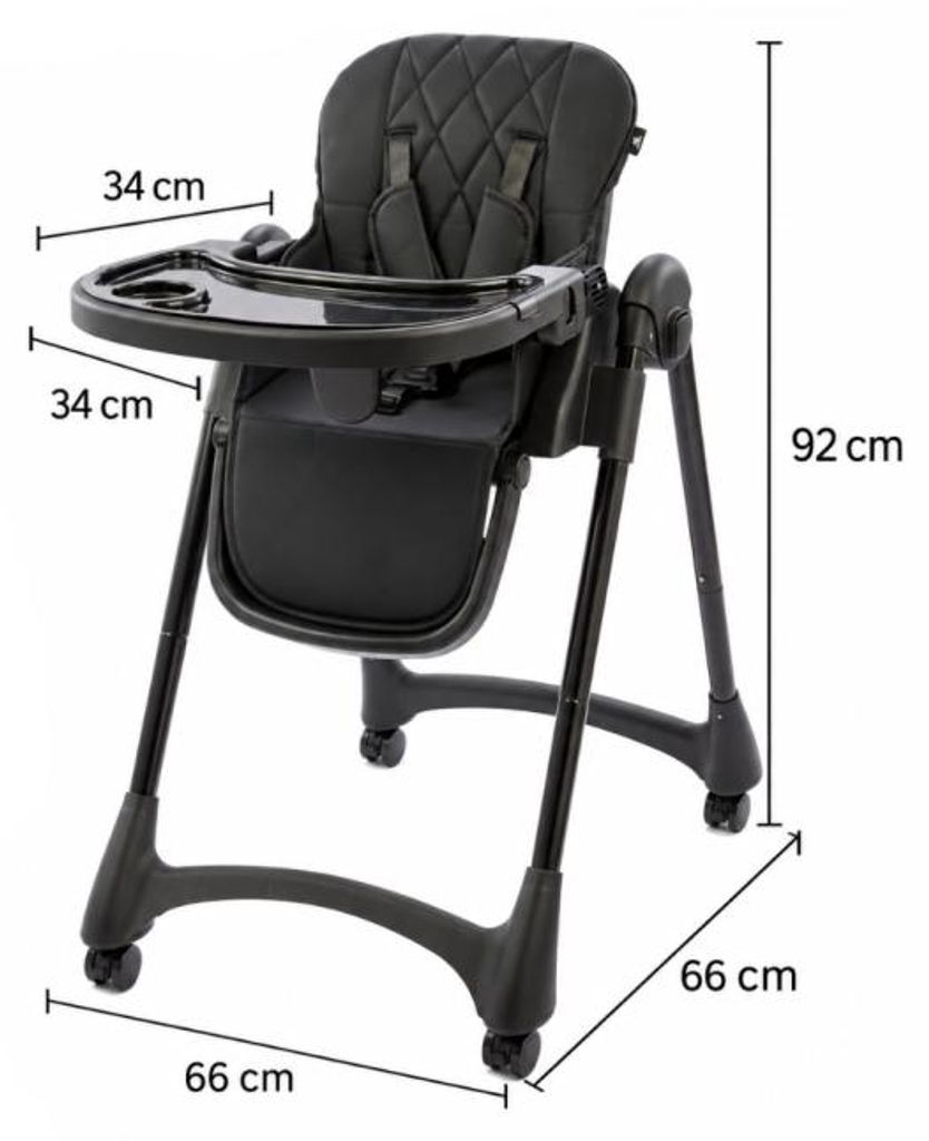 Bebies First Hochstuhl Schwarz – faltbarer Kinderhochstuhl
