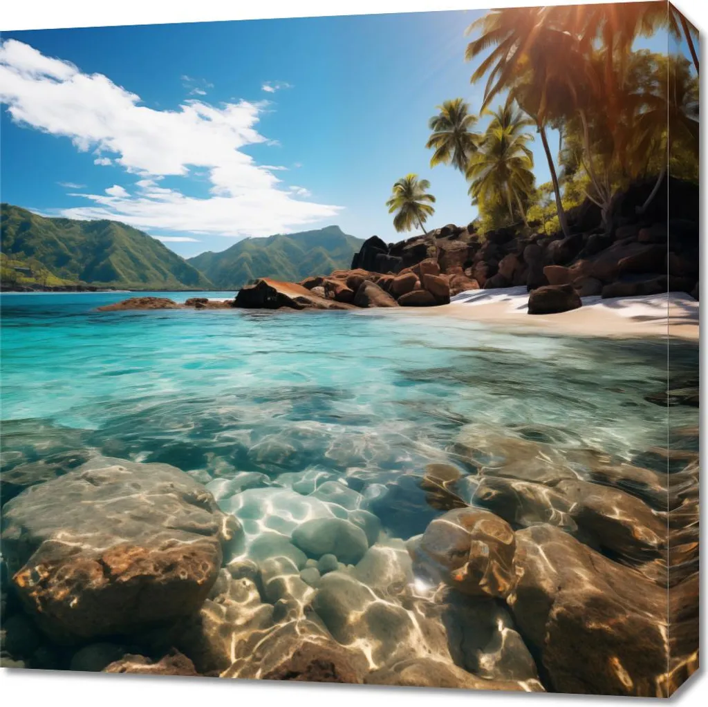 Tableau Paradis Isolé 60x60 cm - Solution Déco pour Mur Vide et Triste