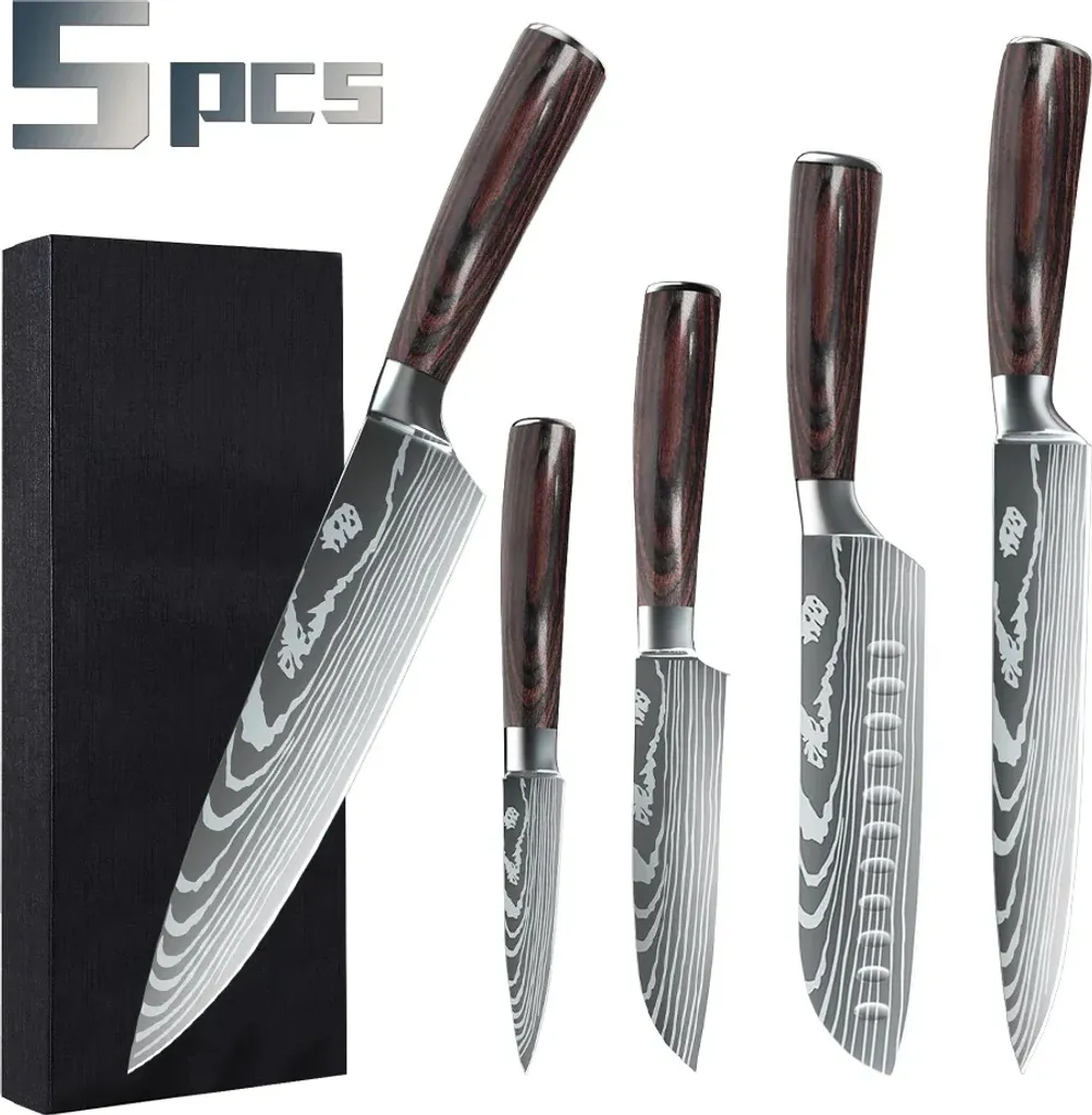 Set Coltelli Gourmet 7CR17 e Legno Pakka | Eleganza in Cucina