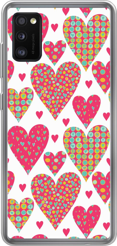 MuchoWow Handyhülle Schutzhülle Hülle für Telefoonhoesje Samsung Galaxy A41 Mädchen - Herz - Liebe - Muster - Mädchen - Kinder - Kinder - K...