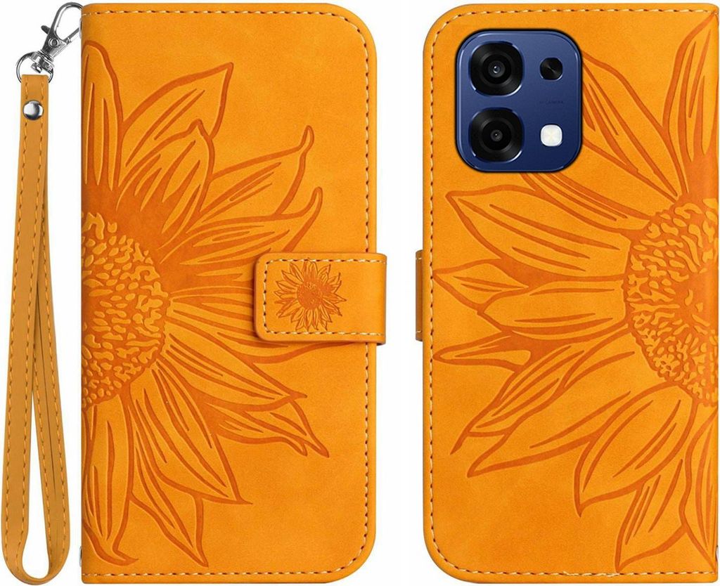 OPPO A6 Pro 5G Hülle - Coverup Sonnenblume Klapphülle mit Schlüsselband - Gelb