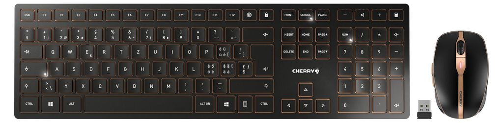 DW 9100 SLIM (schwarz/bronze, CH-Layout, Cherry Produktbild 