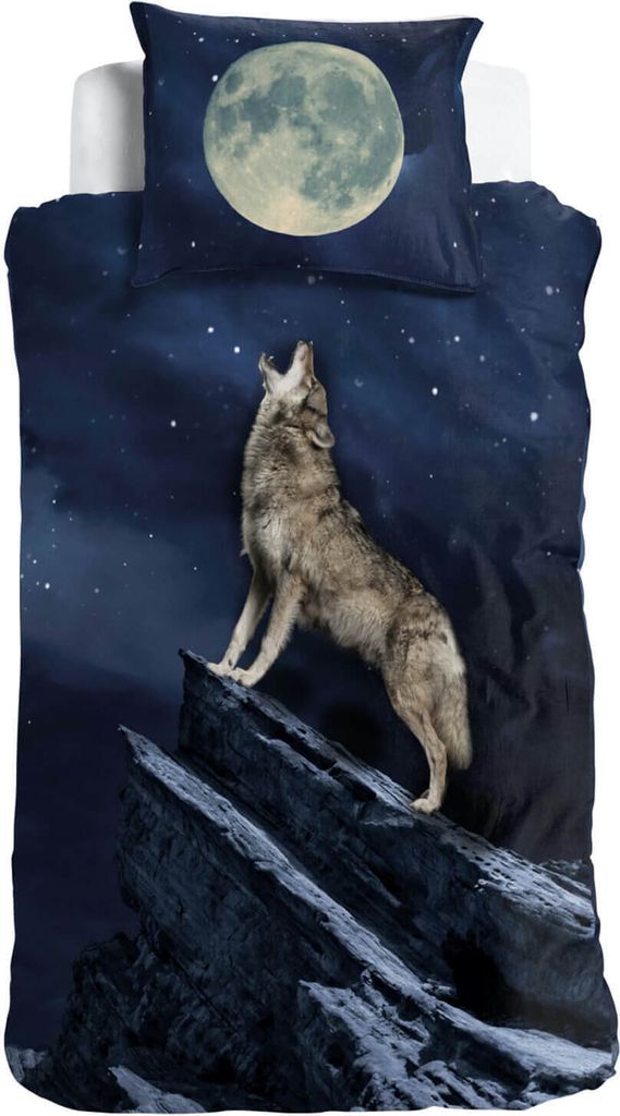 Wolf Bettwäsche Vollmond Digitaldruck ESPiCO Sleep and Dream 135 cm x 200 cm