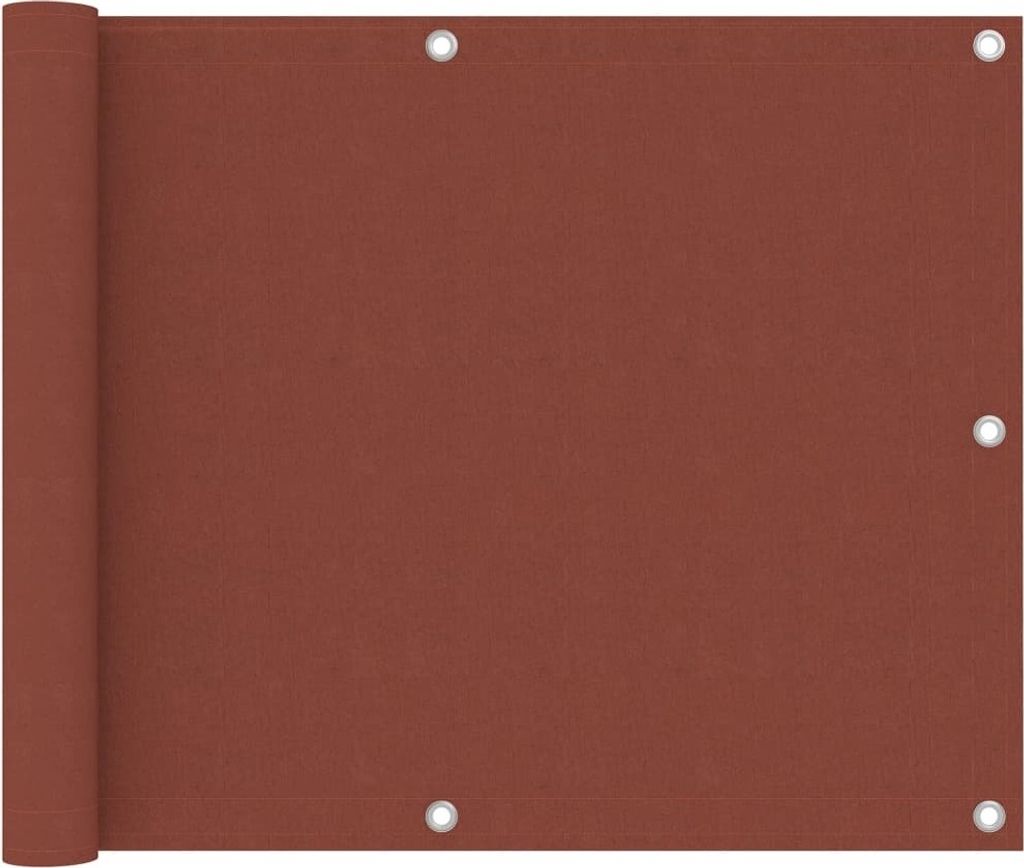 "Rabatt" Balkon-Sichtschutz - Windschutz & Sonnenschutz - Terracotta-Rot 75x500 cm Oxford-Gewebe - Sonnensegel CC169