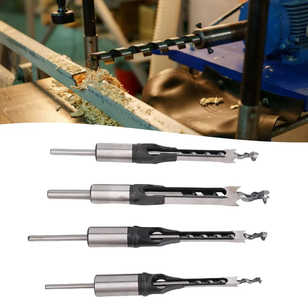 Foret Carré Anti-Éclats pour Assemblages Bois Parfaits - Kit de 4 PCS - 12