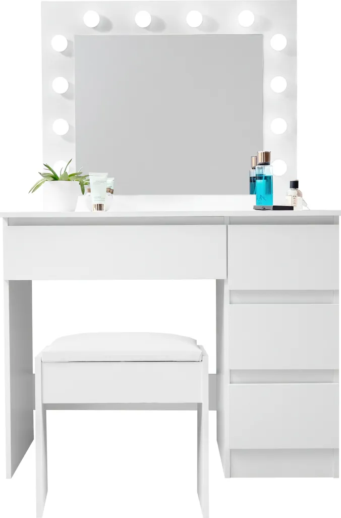 Coiffeuse Aga 12 LED : fini le manque de lumière et de rangement beauté