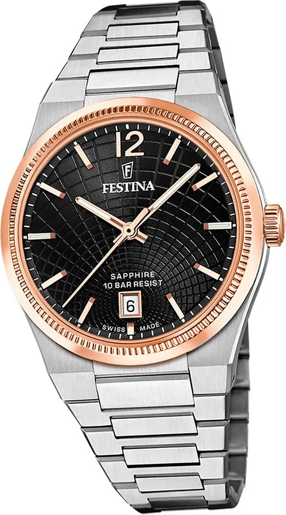 Montre Festina Swiss Made D2UF20066/4 Femme en Acier Argenté Élégant