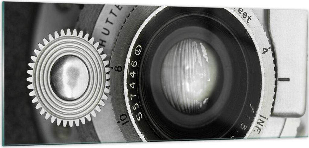 Bilder auf glas - Einteilig - Objektiv Schwarzweiß Vintage Produktbild 