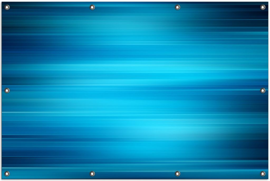 Wallario Outdoor-Poster für Garten oder Balkon, Motiv Blau und schwarz gestreift - Abstraktes Streifenmuster, in ca. 100 x 150 cm