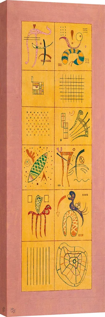 Décoration Murale Kandinsky Soft Trifles - Peinture sur Toile 120x40