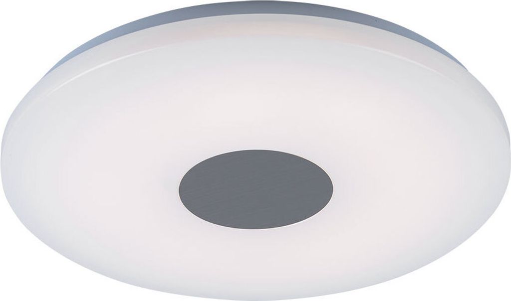 LED Deckenleuchte, Chrom, Acryl, rund, satiniert, 37,5 cm