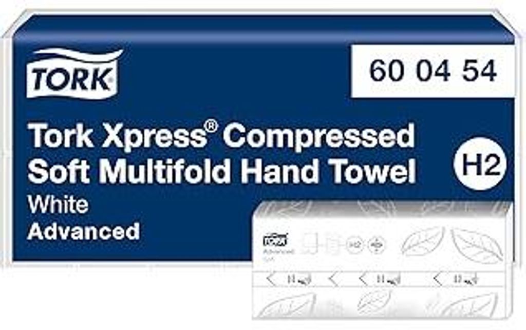 Tork Xpress komprimierte weiche Multifold-Papierhandtücher Weiß H2, Advanced, 2?lagig, M?Falz, saugfähig, 6 × 200 Tücher, 600454