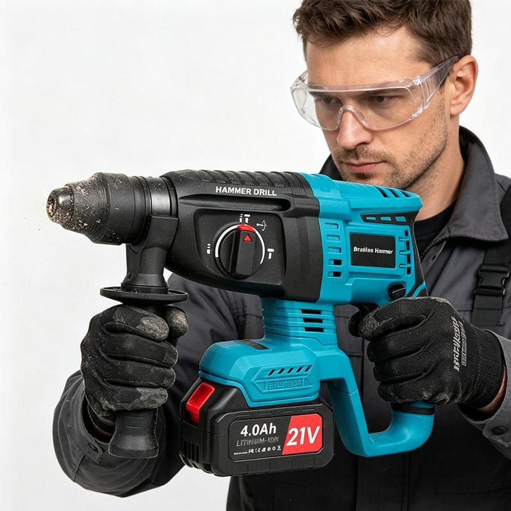 ZELURXX 21V Akku Bohrhammer bürstenlos SDS-Plus 2×4,0Ah Produktbild 