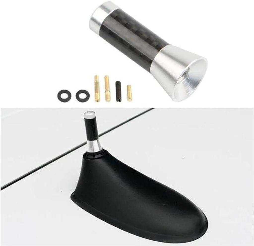 Antenne voiture aluminium 35 cm argent pour éviter les interférences